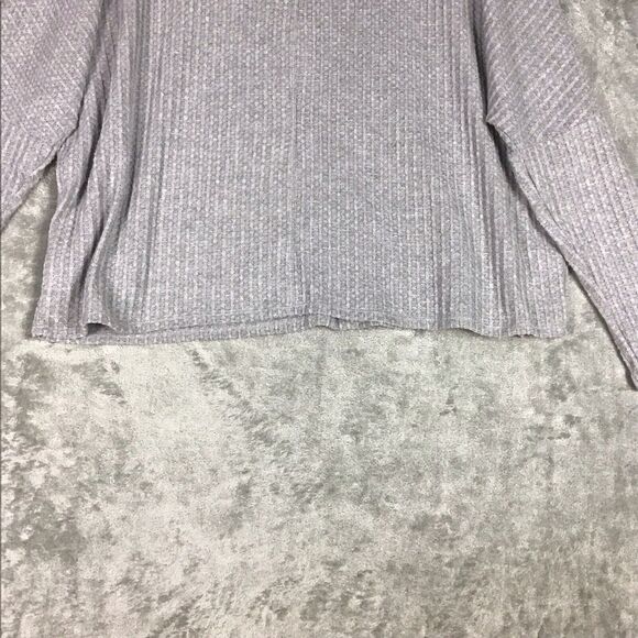 H by Bordeaux Women’s XS Gray Oversized Dolman Waffle Knit Thermal Pullover Top - Picture 12 of 12